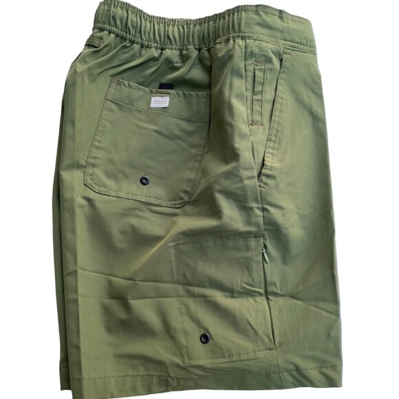 Trunks Surf & Swim Co Mens Multi Purpose Short 6.5 in Sz S Army Green Jacquard - Picture 4 of 12